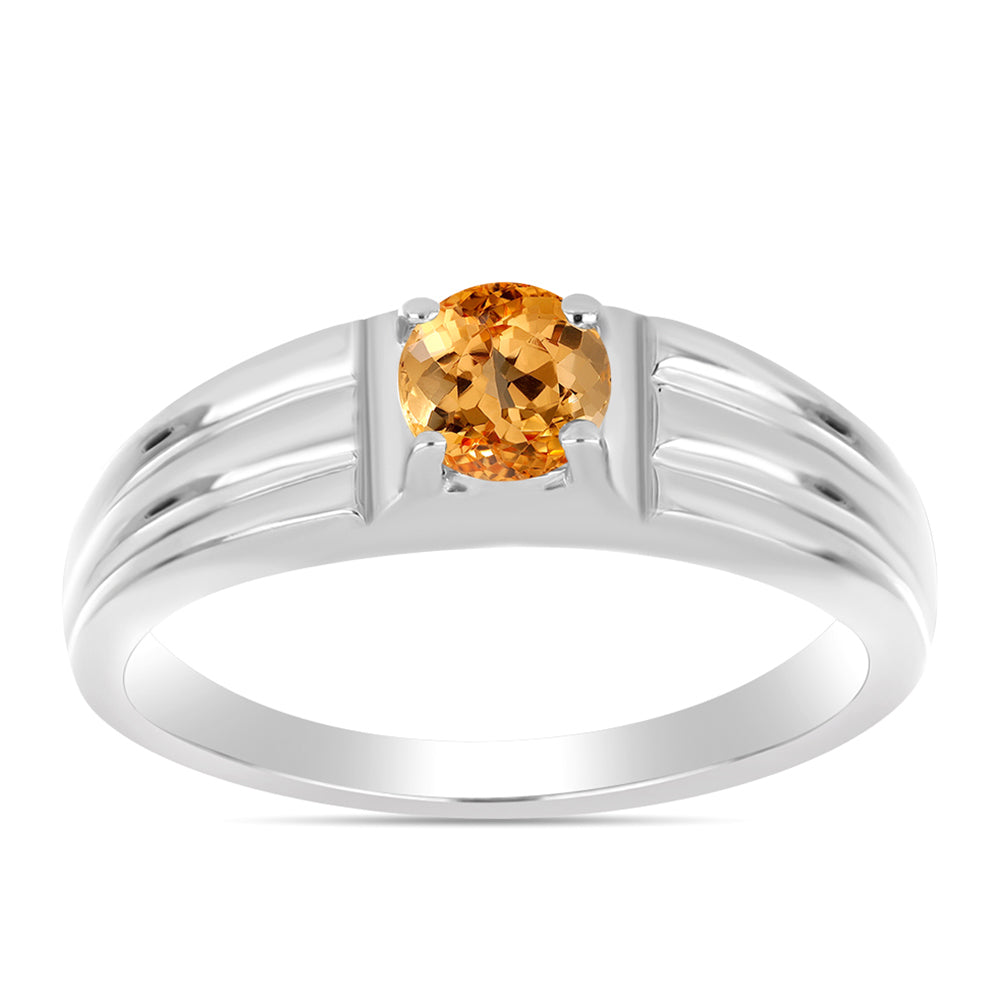 Inel din Argint 925 ( 3.13 grame ) cu Topaz Galben Imperial 0.67 Carate