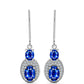 Cercei din Argint 925 ( 2.66 grame ) cu Safir Albastru Australian și Topaz Alb 3.46 Carate