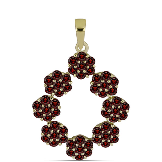 Pandantiv din Argint 925 Placat cu Aur ( 3.15 grame ) cu Granat Barton 2.65 Carate