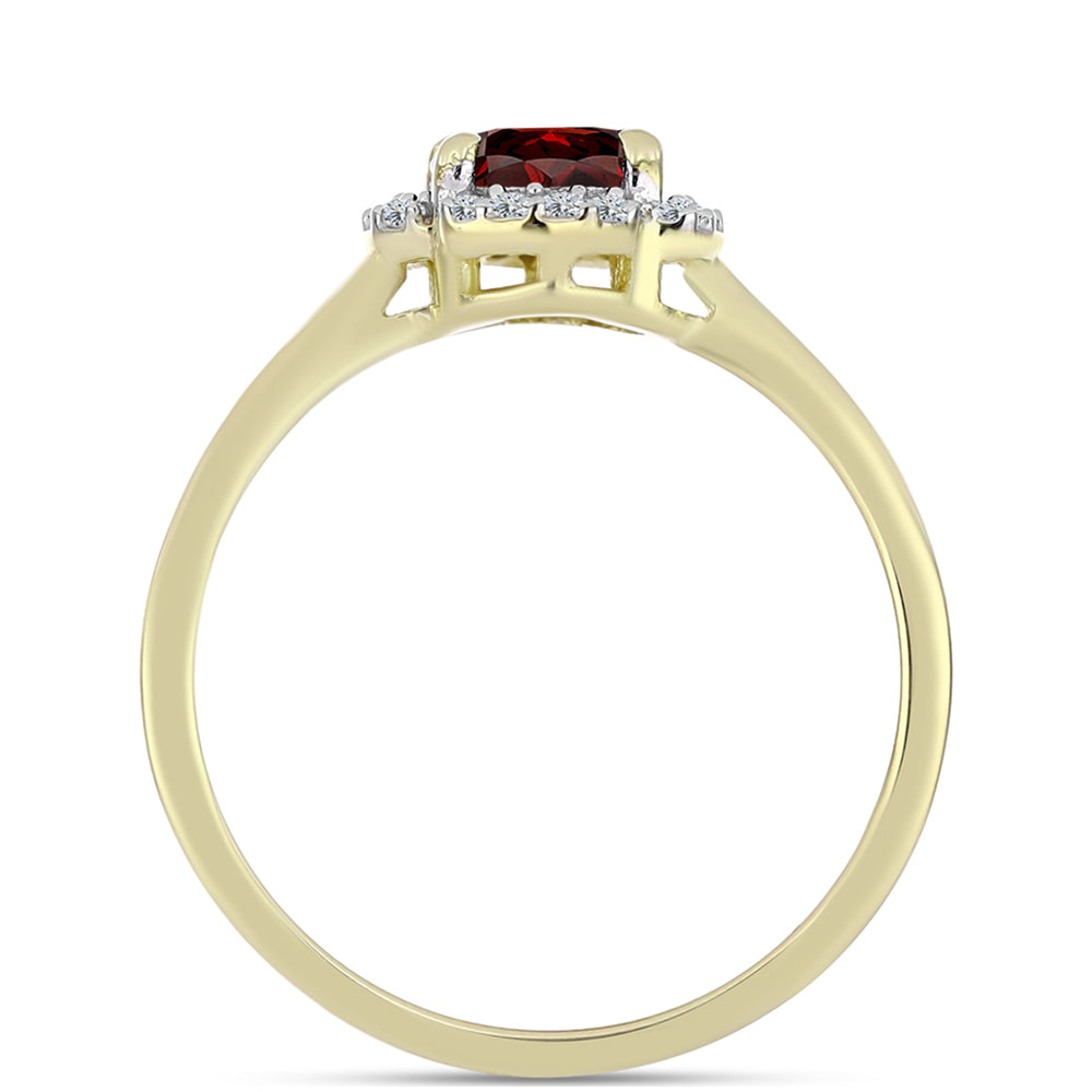 Inel din Argint 925 Placat cu Aur ( 2.12 grame ) cu Granat Barton și Topaz Alb 1.09 Carate 2 