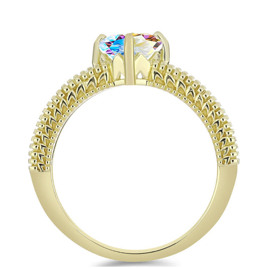 Inel din Argint 925 Placat cu Aur ( 3.56 grame ) cu Moissanit de Gheață 1.23 Carate