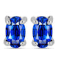 Cruce Set din Argint 925 ( 4.36 grame ) cu Safir Albastru Australian 4.16 Carate ( Cercei+Inel+Pandantiv )
