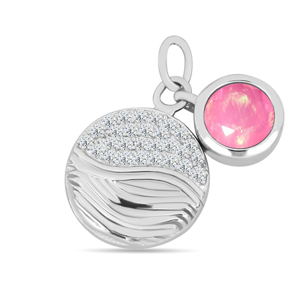 Pandantiv din Argint 925 ( 2.61 grame ) cu Opal Lega Dembi Roz și Topaz Alb 0.73 Carate 1 