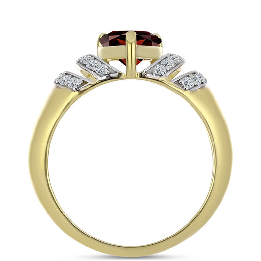 Inel din Argint 925 Placat cu Aur ( 3.29 grame ) cu Granat Barton și Topaz Alb 2.27 Carate