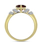Inel din Argint 925 Placat cu Aur ( 3.29 grame ) cu Granat Barton și Topaz Alb 2.27 Carate