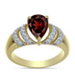 Inel din Argint 925 Placat cu Aur ( 3.29 grame ) cu Granat Barton și Topaz Alb 2.27 Carate