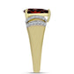 Inel din Argint 925 Placat cu Aur ( 3.29 grame ) cu Granat Barton și Topaz Alb 2.27 Carate