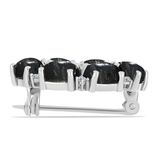 Broşă din Argint 925 ( 4.64 grame ) cu Jasp Picasso și Topaz Alb 7.34 Carate