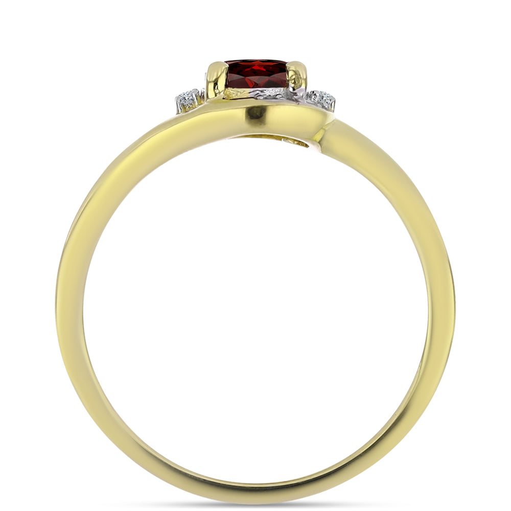 Inel din Argint 925 Placat cu Aur ( 2.48 grame ) cu Granat Barton și Topaz Alb 1.01 Carate 2 