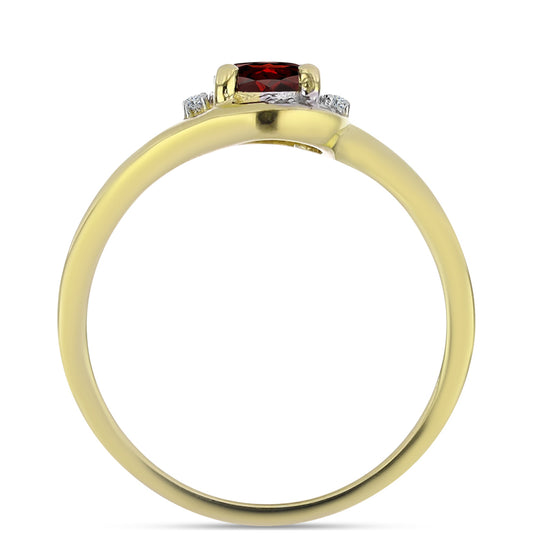 Inel din Argint 925 Placat cu Aur ( 2.48 grame ) cu Granat Barton și Topaz Alb 1.01 Carate