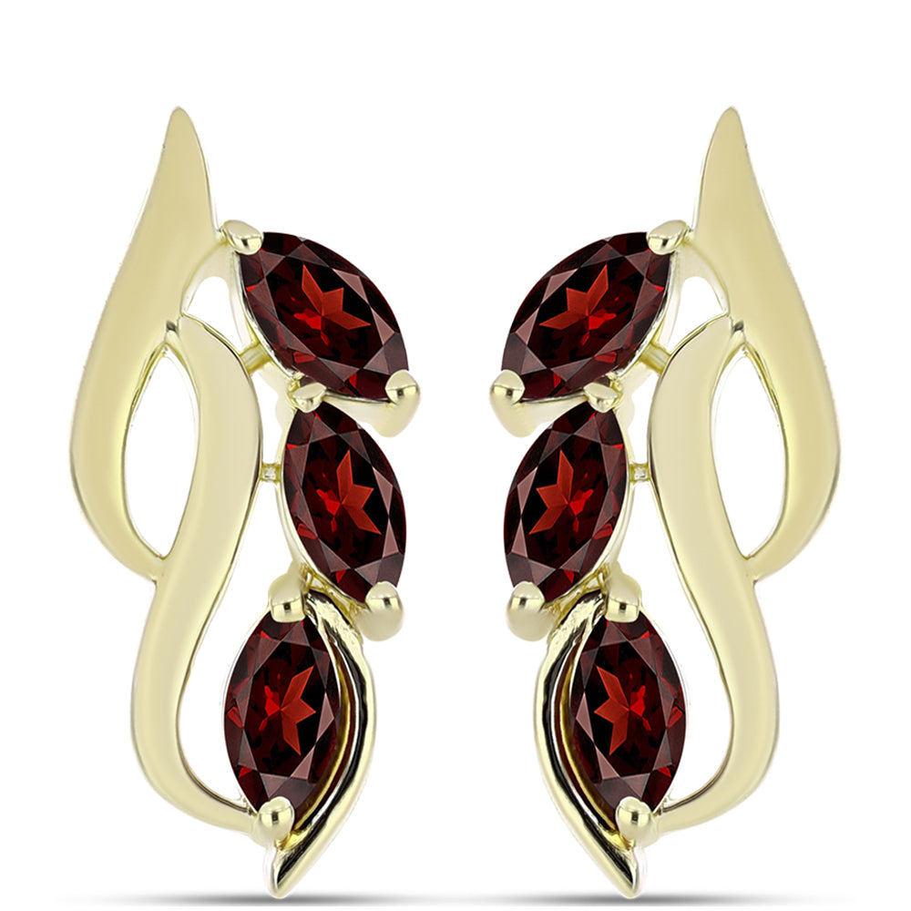 Cercei din Argint 925 Placat cu Aur ( 5.26 grame ) cu Granat Barton 1.83 Carate