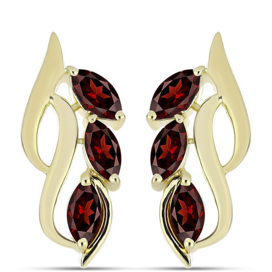 Cercei din Argint 925 Placat cu Aur ( 5.26 grame ) cu Granat Barton 1.83 Carate