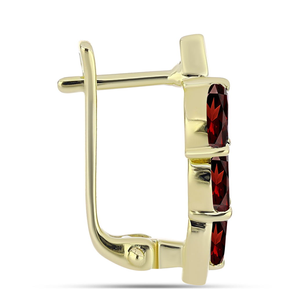 Cercei din Argint 925 Placat cu Aur ( 5.26 grame ) cu Granat Barton 1.83 Carate