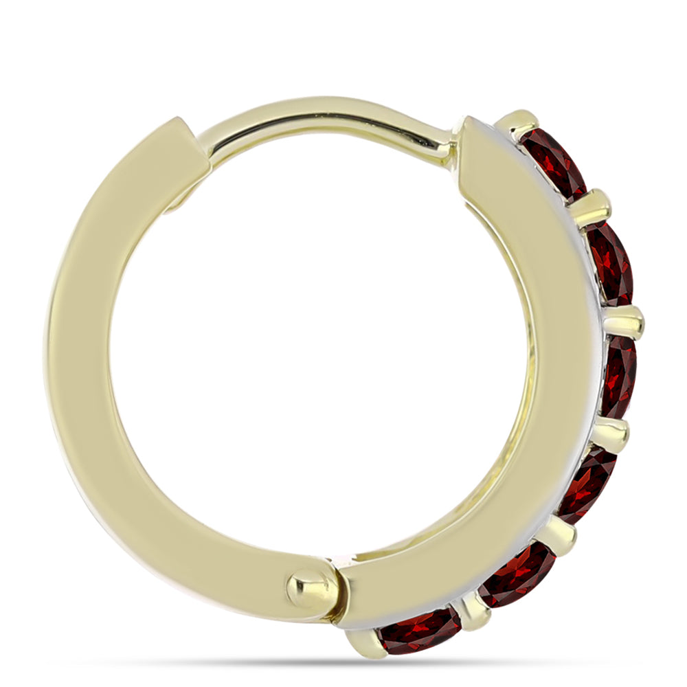 Cercei din Argint 925 Placat cu Aur ( 6.48 grame ) cu Granat Barton și Topaz Alb 1.96 Carate 2 