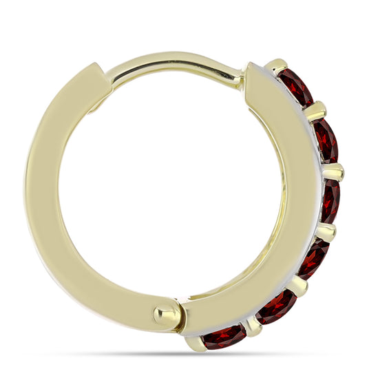 Cercei din Argint 925 Placat cu Aur ( 6.48 grame ) cu Granat Barton și Topaz Alb 1.96 Carate