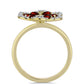 Inel din Argint 925 Placat cu Aur ( 3.07 grame ) cu Granat Barton și Topaz Alb 1.85 Carate