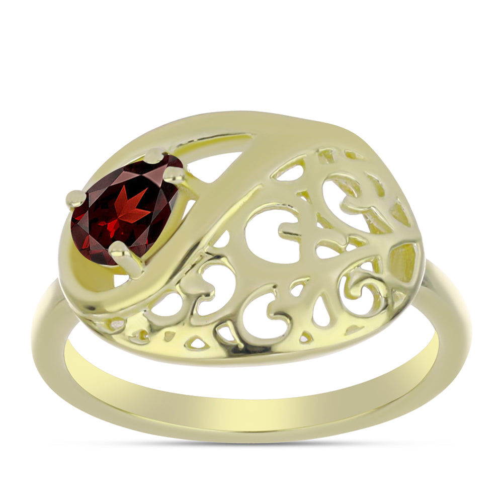 Inel din Argint 925 Placat cu Aur ( 2.83 grame ) cu Granat Barton 0.49 Carate 3 