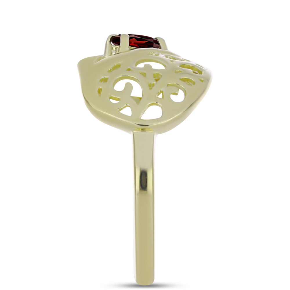Inel din Argint 925 Placat cu Aur ( 2.83 grame ) cu Granat Barton 0.49 Carate 4 