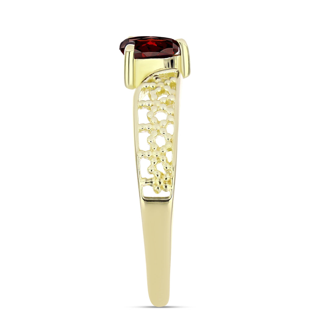 Inel din Argint 925 Placat cu Aur ( 2.08 grame ) cu Granat Barton 0.58 Carate