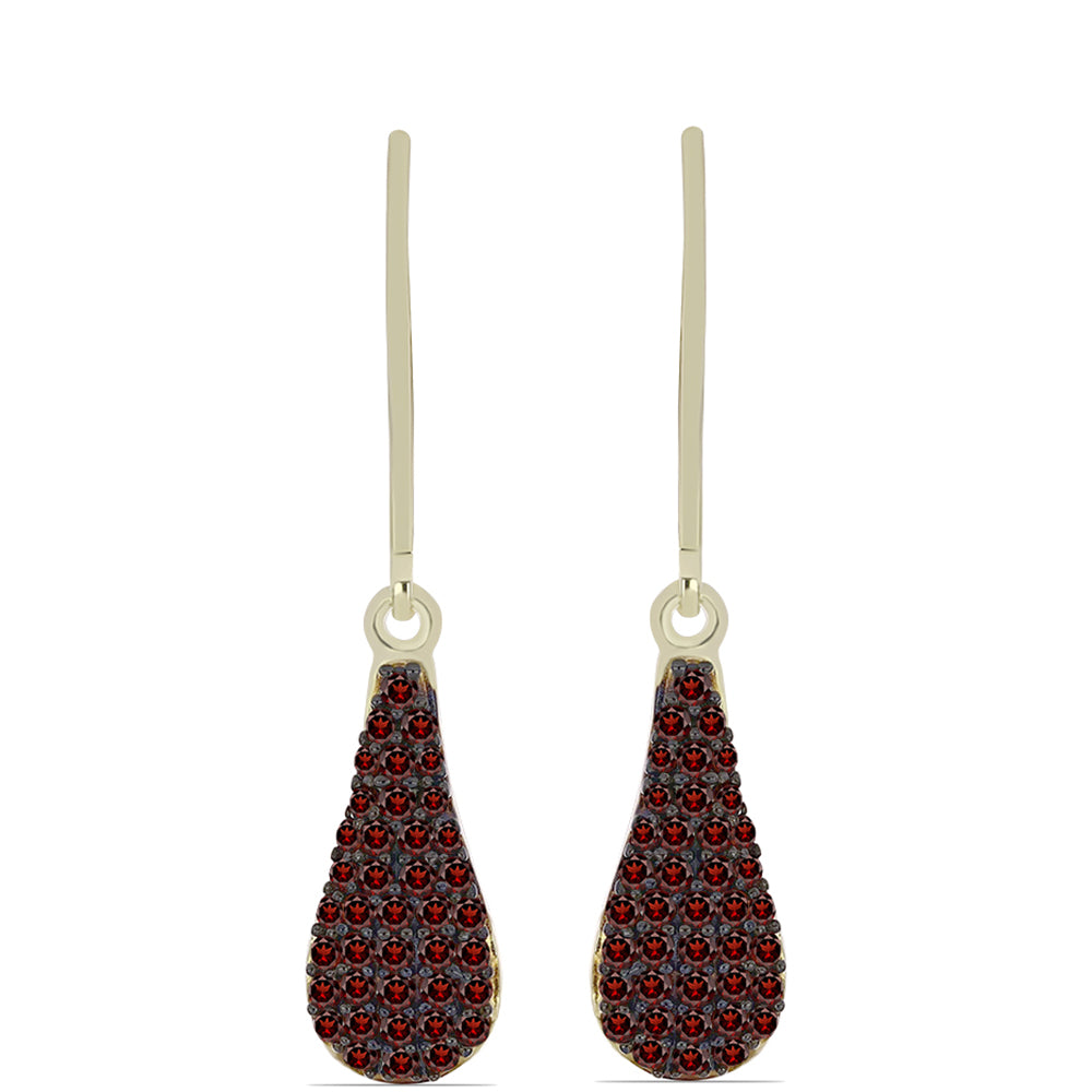 Cercei din Argint 925 Placat cu Aur ( 2.29 grame ) cu Granat Barton 0.71 Carate 1 