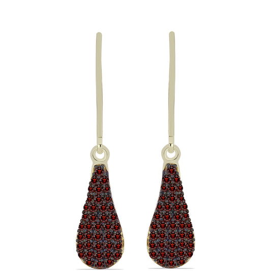 Cercei din Argint 925 Placat cu Aur ( 2.29 grame ) cu Granat Barton 0.71 Carate