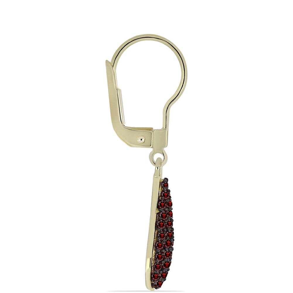 Cercei din Argint 925 Placat cu Aur ( 2.29 grame ) cu Granat Barton 0.71 Carate 2 