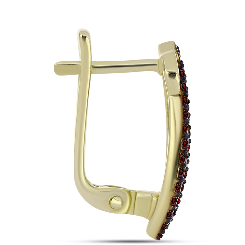 Cercei din Argint 925 Placat cu Aur ( 3.68 grame ) cu Granat Barton 0.55 Carate