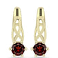 Cercei din Argint 925 Placat cu Aur ( 2.83 grame ) cu Granat Barton 0.64 Carate