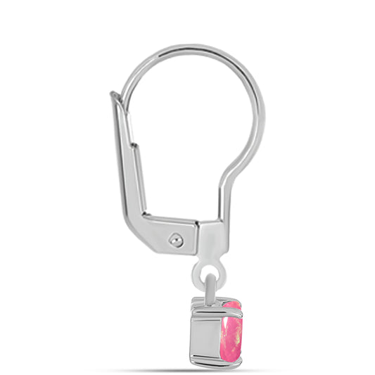 Cercei din Argint 925 ( 1.31 grame ) cu Opal Lega Dembi Roz 0.42 Carate