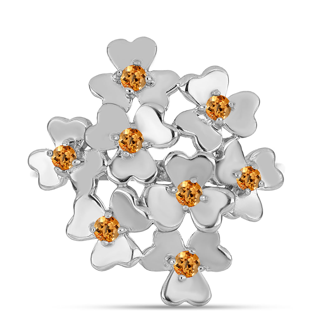 Inel din Argint 925 ( 3.77 grame ) cu Topaz Galben Imperial 0.33 Carate 1 