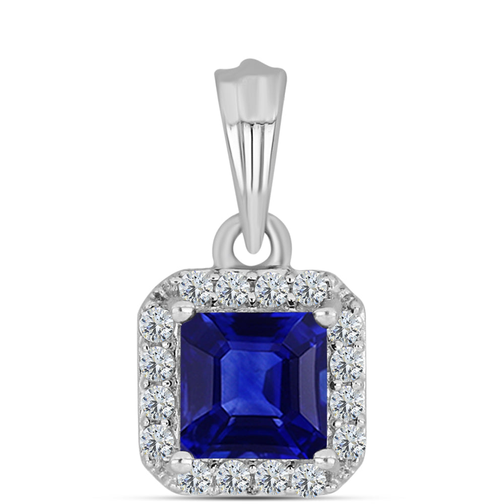 Pandantiv din Argint 925 ( 0.76 grame ) cu Safir Albastru Australian și Topaz Alb 1.03 Carate