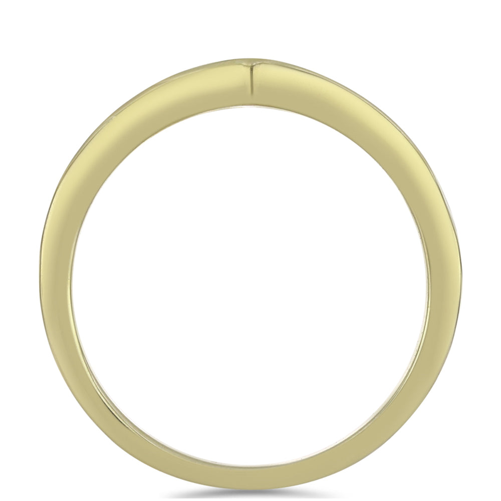 Inel din Argint 925 Placat cu Aur ( 2.57 grame ) cu Moissanit de Gheață 0.66 Carate