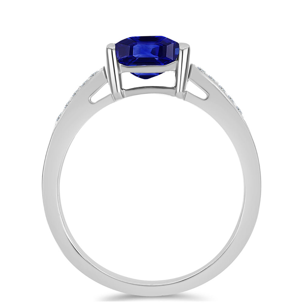 Inel din Argint 925 ( 2.96 grame ) cu Safir Albastru Australian și Topaz Alb 2.58 Carate 2 
