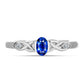 Inel din Argint 925 ( 1.88 grame ) cu Safir Albastru Australian și Topaz Alb 0.38 Carate