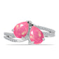 Inel din Argint 925 ( 2.3 grame ) cu Opal Lega Dembi Roz și Topaz Alb 1.45 Carate