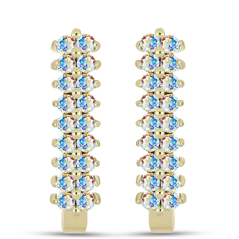 Cercei din Argint 925 Placat cu Aur ( 4.01 grame ) cu Moissanit de Gheață 0.91 Carate