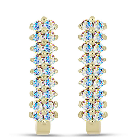 Cercei din Argint 925 Placat cu Aur ( 4.01 grame ) cu Moissanit de Gheață 0.91 Carate