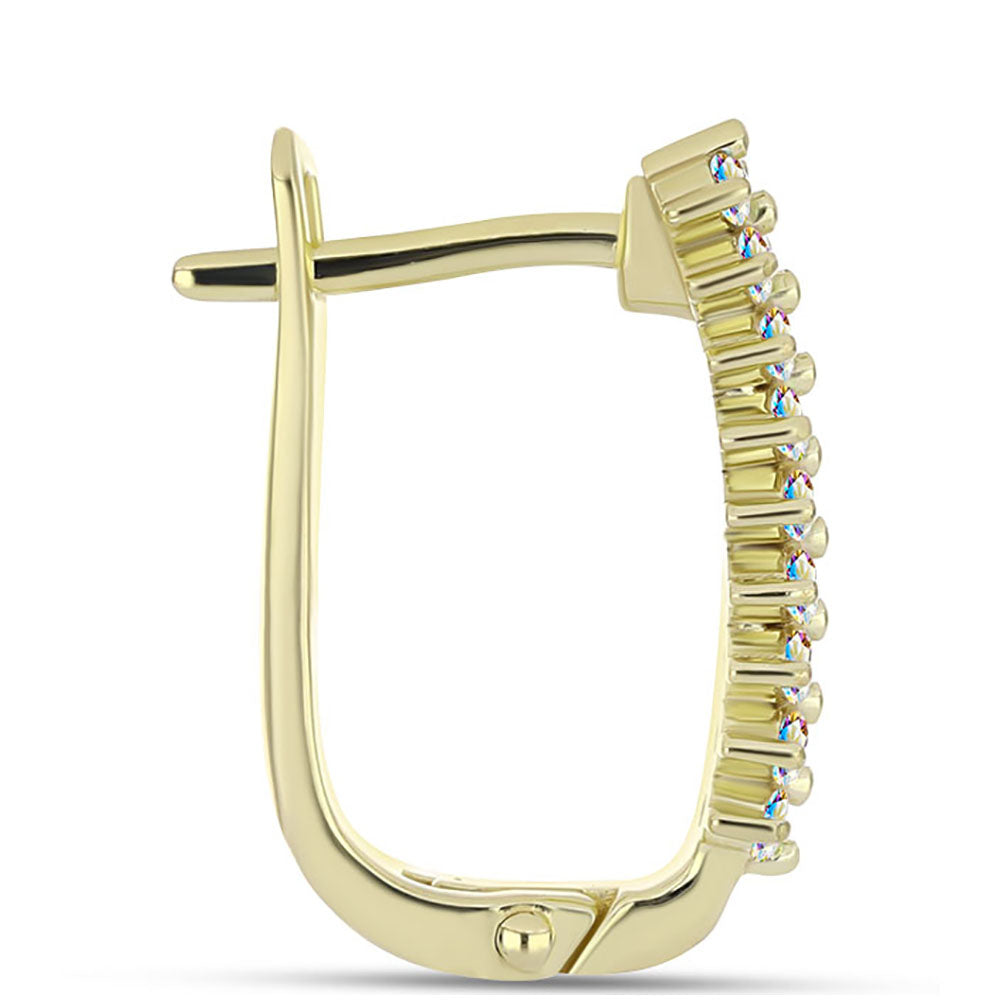 Cercei din Argint 925 Placat cu Aur ( 4.01 grame ) cu Moissanit de Gheață 0.91 Carate 2 