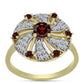 Inel din Argint 925 Placat cu Aur ( 3.89 grame ) cu Granat Barton și Topaz Alb 1.34 Carate