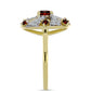 Inel din Argint 925 Placat cu Aur ( 3.89 grame ) cu Granat Barton și Topaz Alb 1.34 Carate