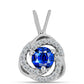 Pandantiv din Argint 925 ( 0.99 grame ) cu Safir Albastru Australian și Topaz Alb 0.88 Carate