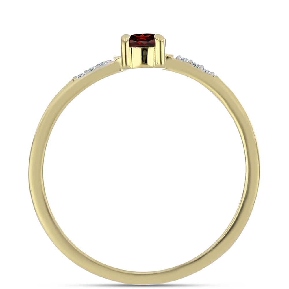 Inel din Argint 925 Placat cu Aur ( 1.41 grame ) cu Granat Barton și Topaz Alb 0.36 Carate