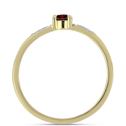 Inel din Argint 925 Placat cu Aur ( 1.41 grame ) cu Granat Barton și Topaz Alb 0.36 Carate