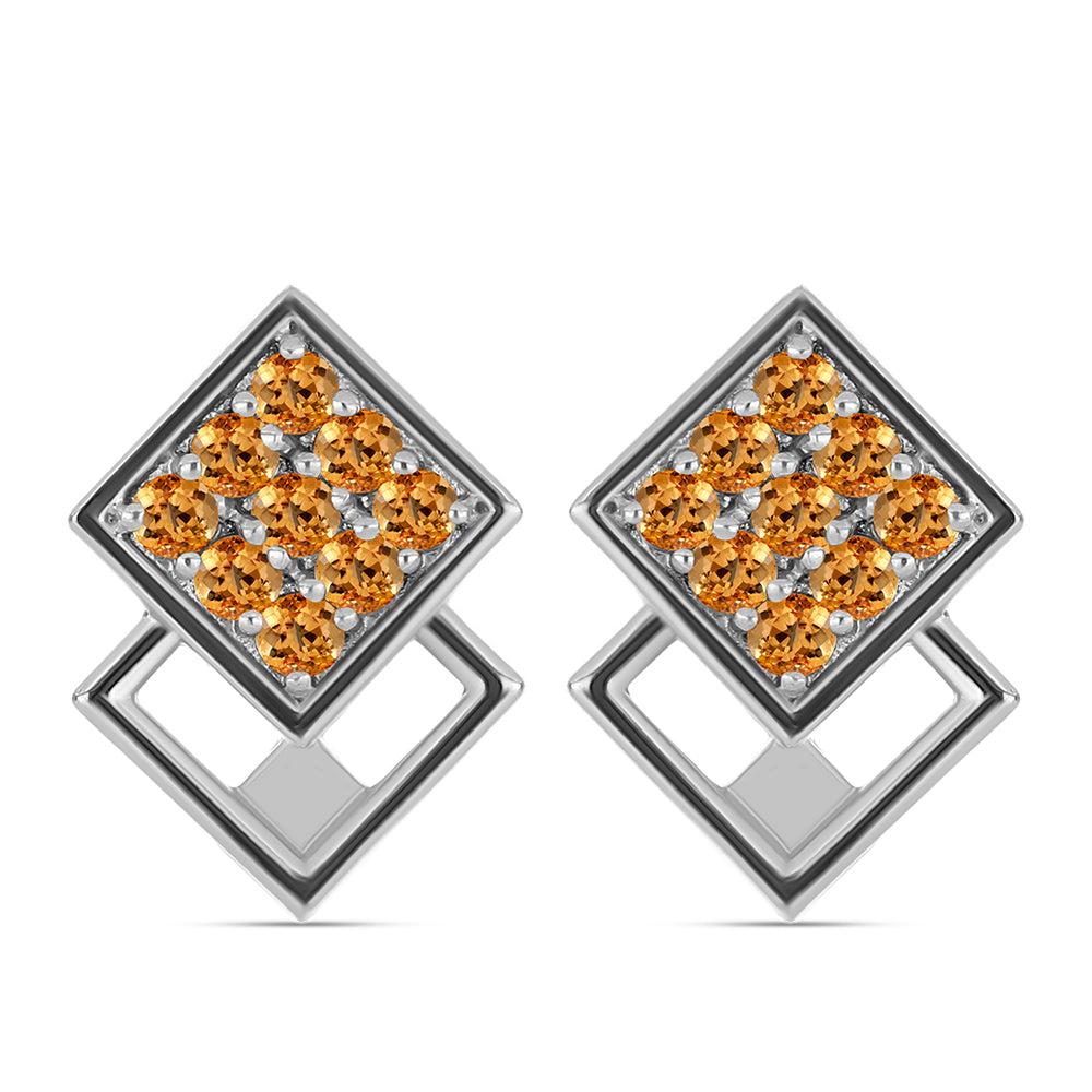 Cercei din Argint 925 ( 4.06 grame ) cu Topaz Galben Imperial 0.74 Carate 1 