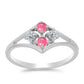 Inel din Argint 925 ( 2.25 grame ) cu Opal Lega Dembi Roz și Topaz Alb 0.41 Carate