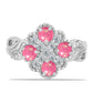 Inel din Argint 925 ( 4.09 grame ) cu Opal Lega Dembi Roz și Topaz Alb 0.97 Carate