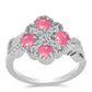 Inel din Argint 925 ( 4.09 grame ) cu Opal Lega Dembi Roz și Topaz Alb 0.97 Carate