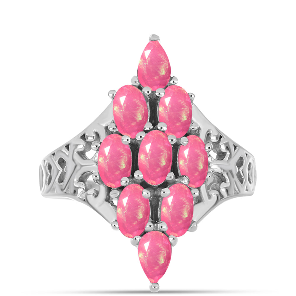 Inel din Argint 925 ( 4.09 grame ) cu Opal Lega Dembi Roz 1.27 Carate