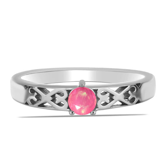 Inel din Argint 925 ( 2.41 grame ) cu Opal Lega Dembi Roz 0.15 Carate