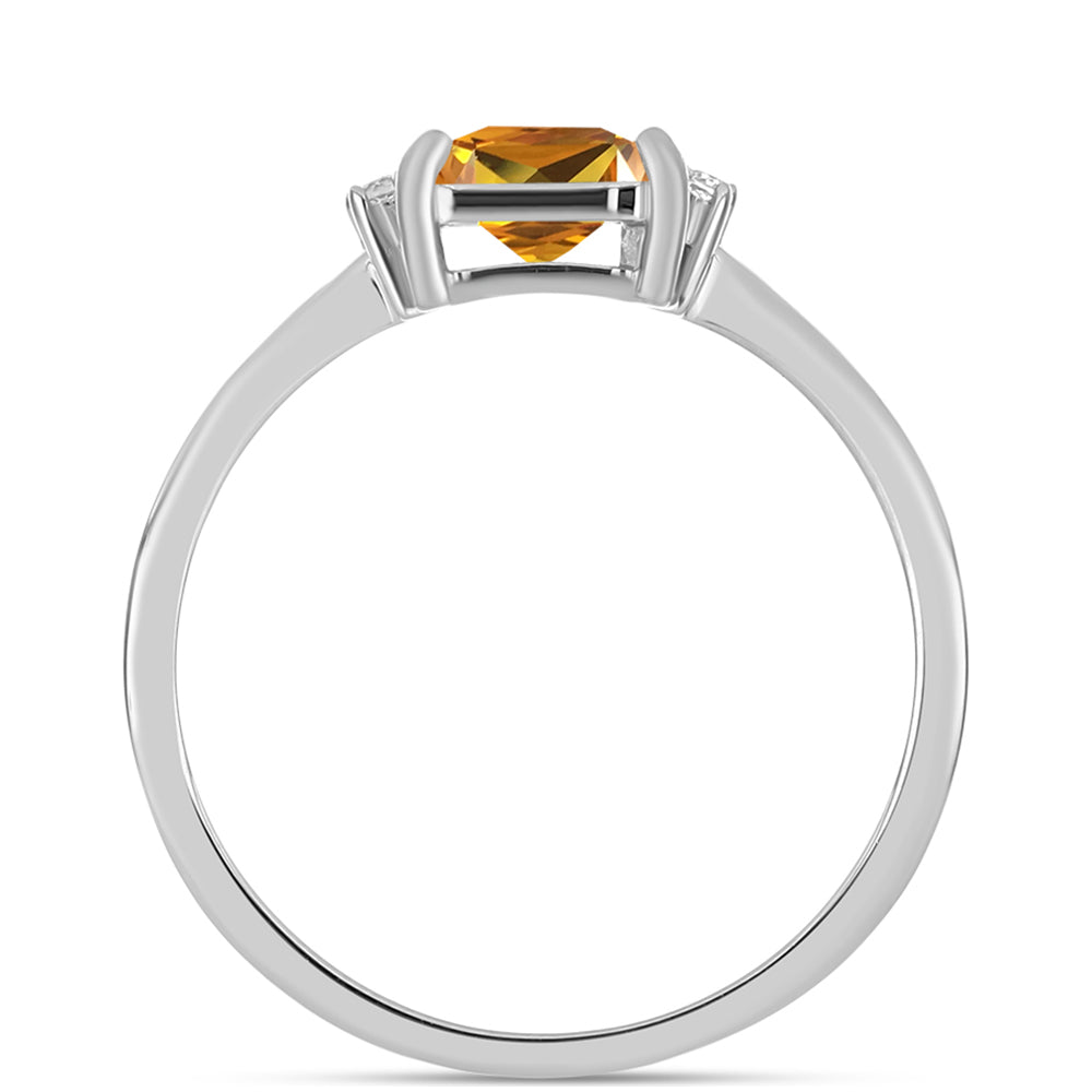 Inel din Argint 925 ( 2.1 grame ) cu Topaz Galben Imperial și Topaz Alb 1.22 Carate 2 